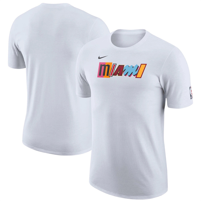 Men's Miami Heat White 2022/23 City Edition Essential Warmup T-Shirt